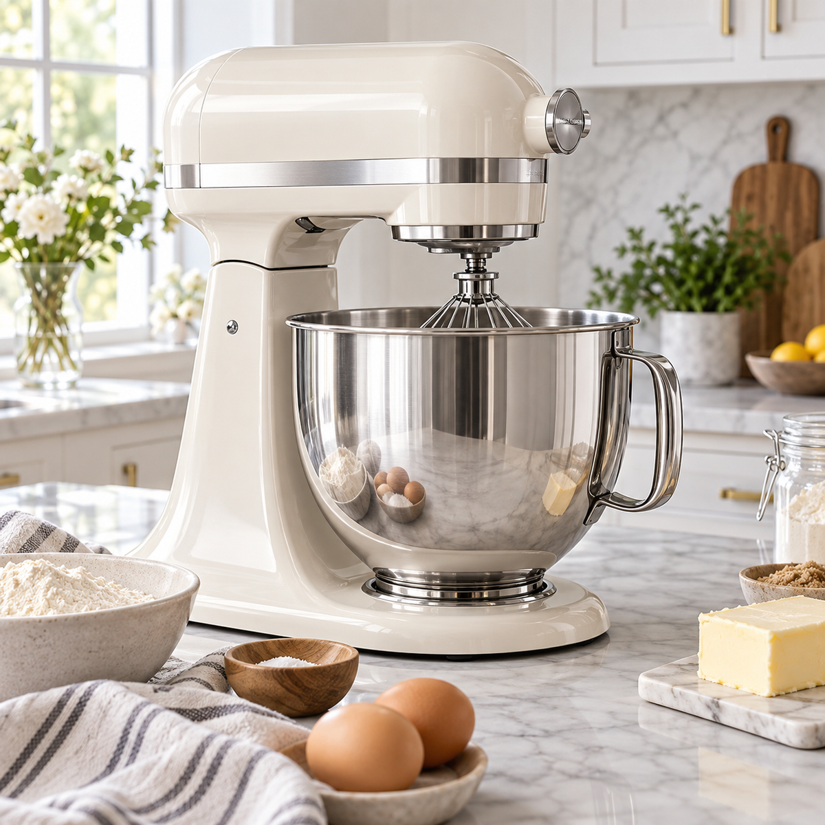 Classic stand mixer for everyday kitchen preparation