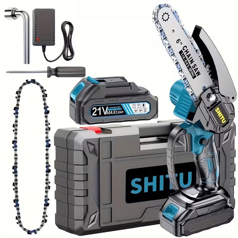 21V Cordless Mini Chainsaw – Electric Pruning & Wood Cutting Tool Kit