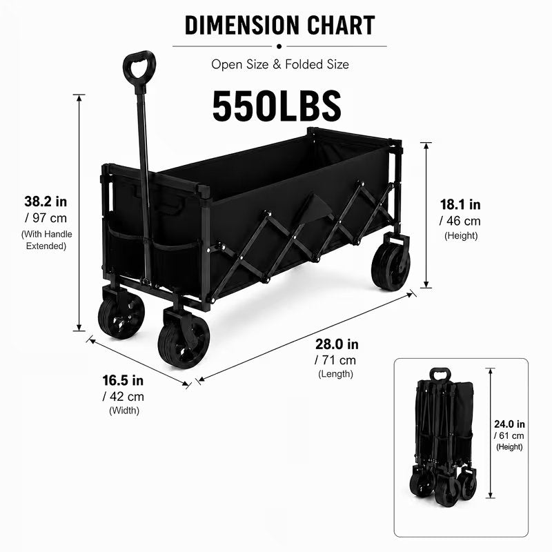 Folding Utility Wagon – Heavy-Duty Portable Cart