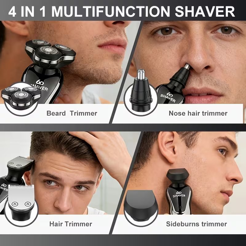 Rechargeable 3-in-1 Electric Shaver & Grooming Kit