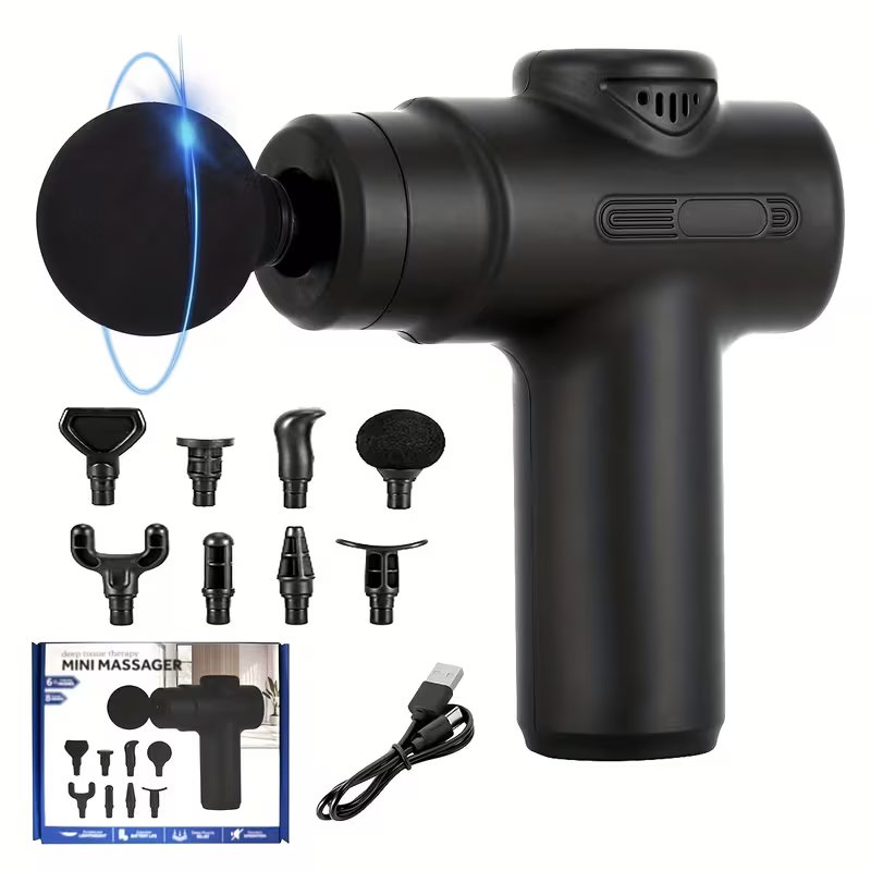 Mini Portable Massage Gun – 6 Massage Heads