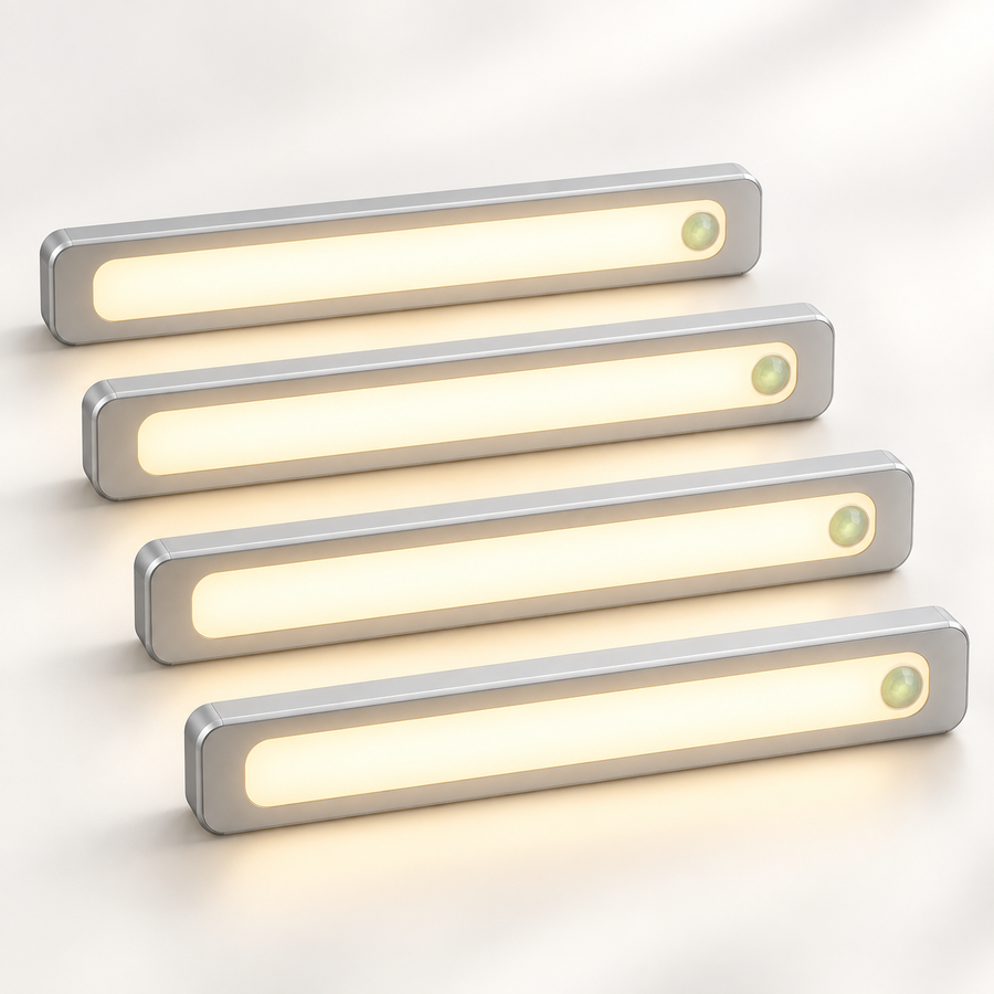 Rechargeable Motion Sensor Cabinet Lights four-pack