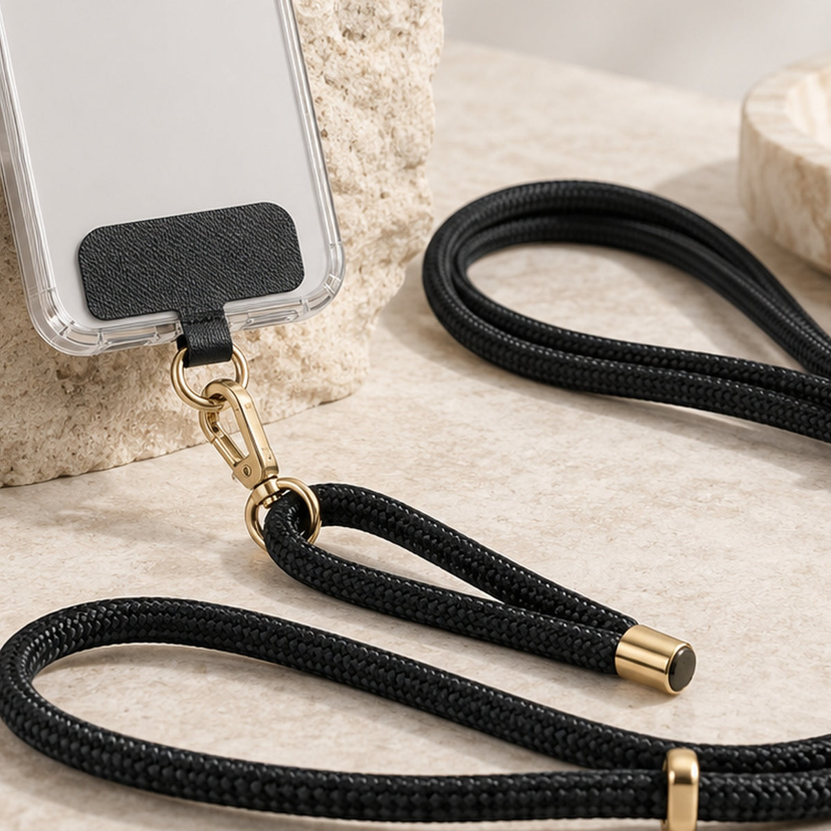 Crossbody Phone Strap & Wallet strap hardware detail
