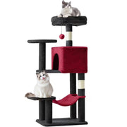 Black and burgundy cat tree