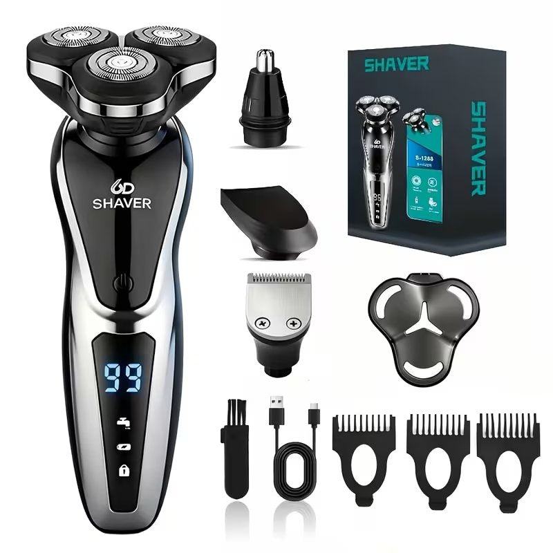 Rechargeable 3-in-1 Electric Shaver & Grooming Kit
