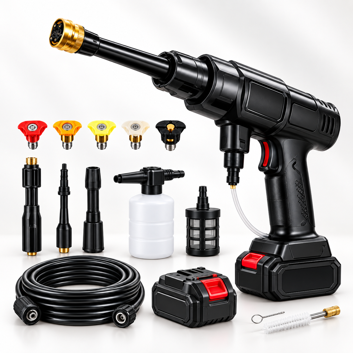 Cordless Portable Pressure Washer Kit with accessories
