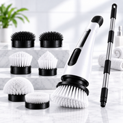 Cordless Electric Spin Scrubber Kit with multiple brush heads