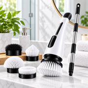 Cordless Electric Spin Scrubber Kit in a clean bathroom setting